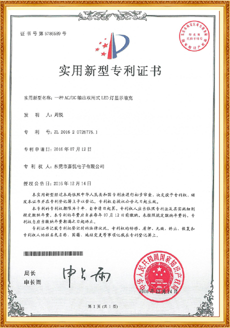 Certificate Of Honor