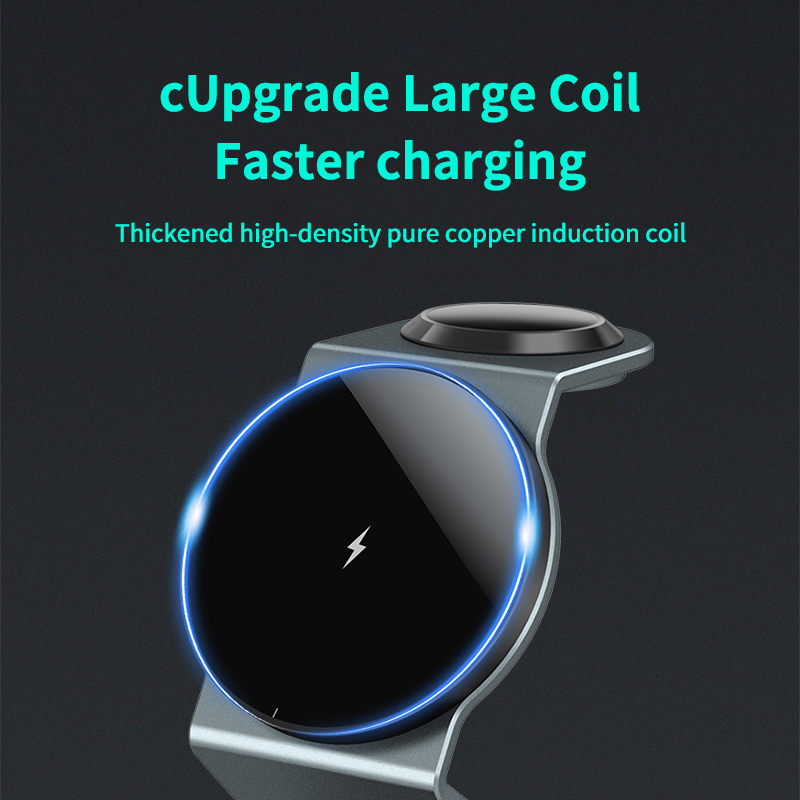 iWatch Watch/Mobile Phone/TWS Earphones Three-In-One Magnetic Wireless Charger