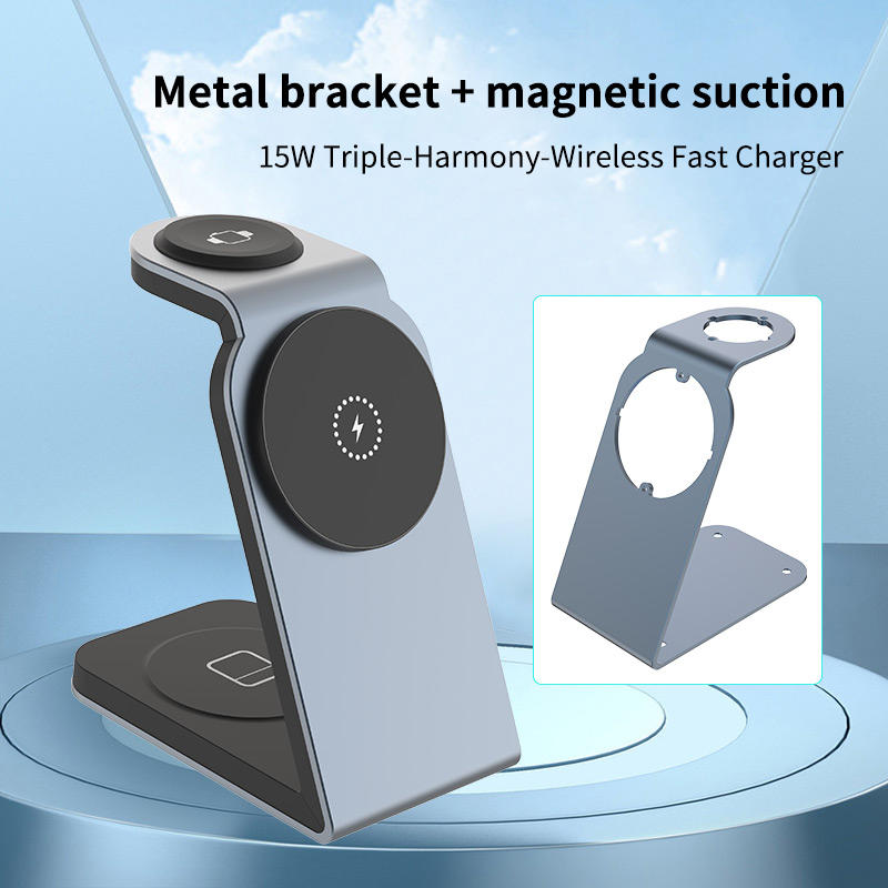 iWatch Watch/Mobile Phone/TWS Earphones Three-In-One Magnetic Wireless Charger