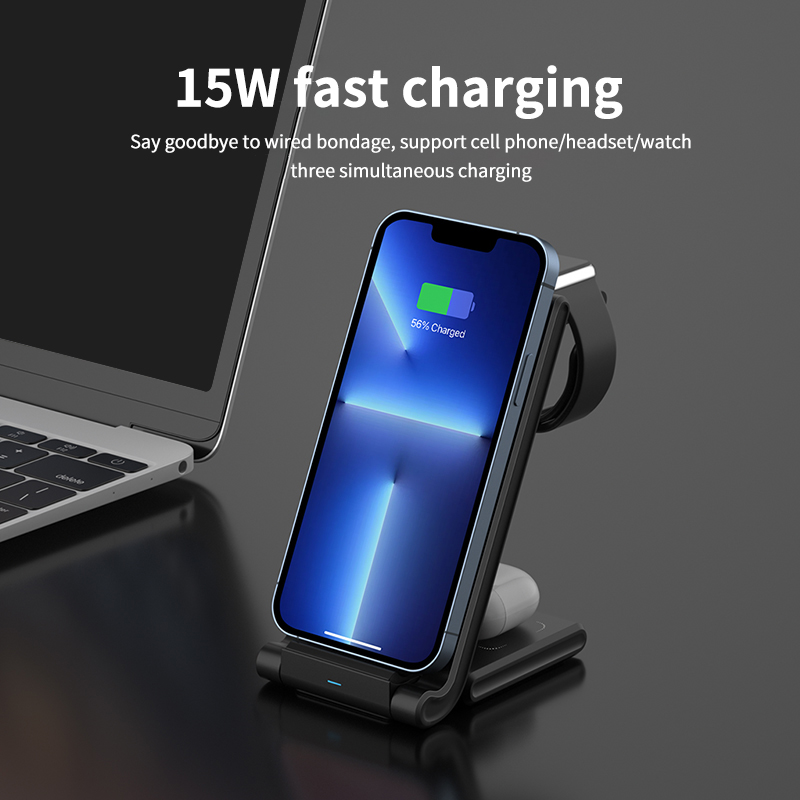 iWatch Watch/Mobile Phone/TWS Earphones Three-In-One Magnetic Wireless Charger